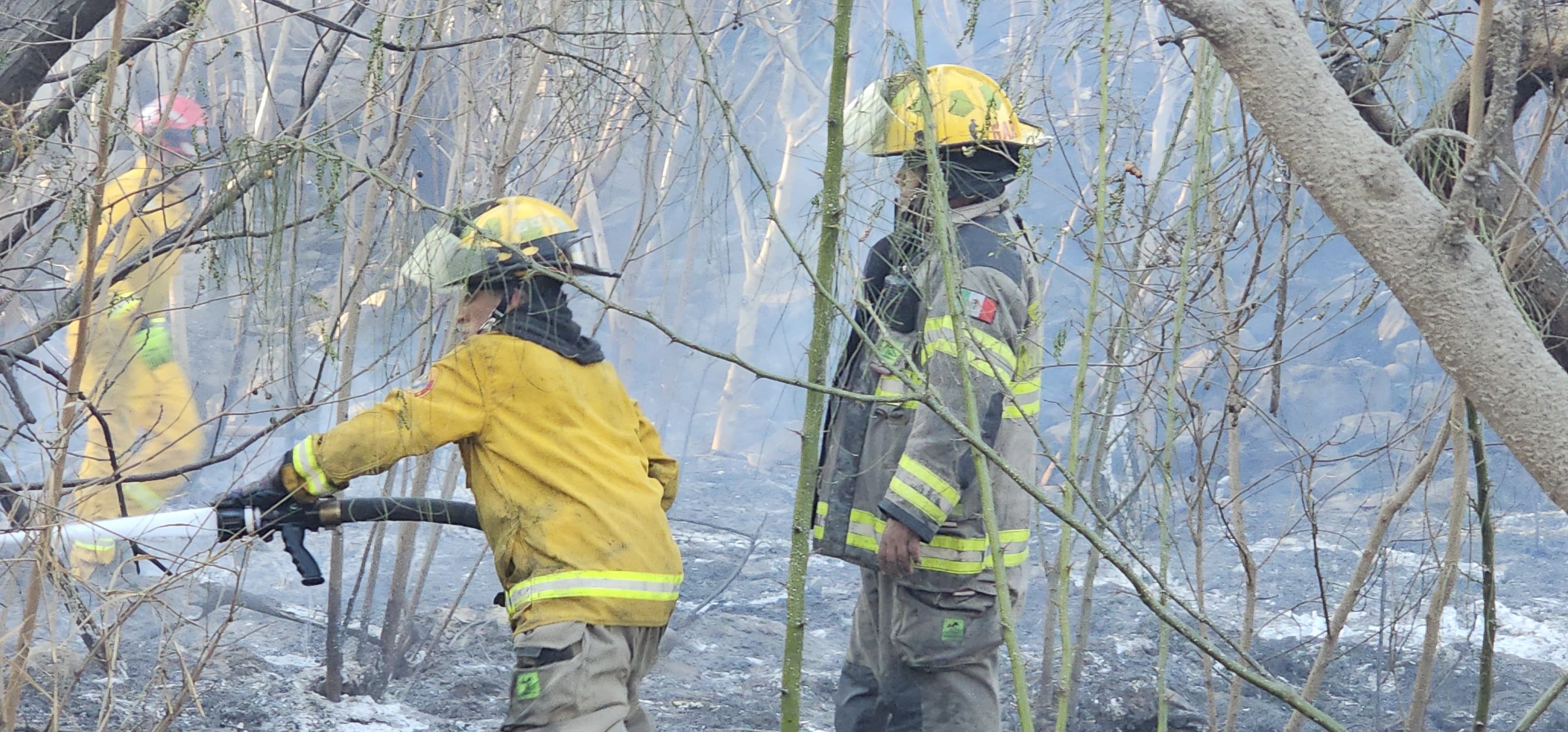 Controlan incendio en el lecho del río Santa Catarina tras fuerte movilización en Monterrey