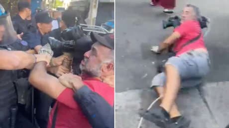 Violencia en Argentina: Policía agrede a camarógrafo durante protestas frente al Congreso